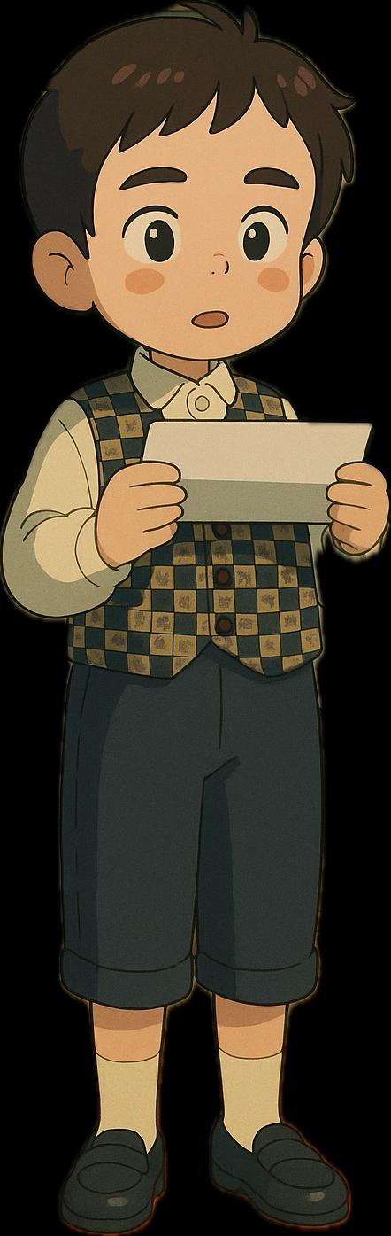 The boy in the patterned vest